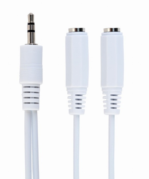Аудіо-кабель Cablexpert 3.5 мм - 2х3.5 мм (M/F), 0.1 м, White (CCA-415W) CCA-415W фото
