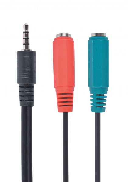 Аудіо-кабель Cablexpert 3.5 мм - 2х3.5 мм (M/F), 0.2 м, Black (CCA-417) CCA-417 фото