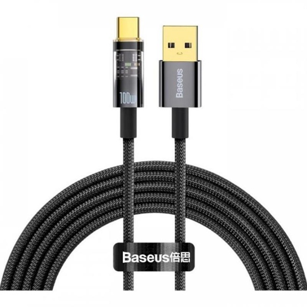 Кабель Baseus Explorer USB-USB Type-C, 5A, 100W, 2м Black (CATS000301) CATS000301 фото