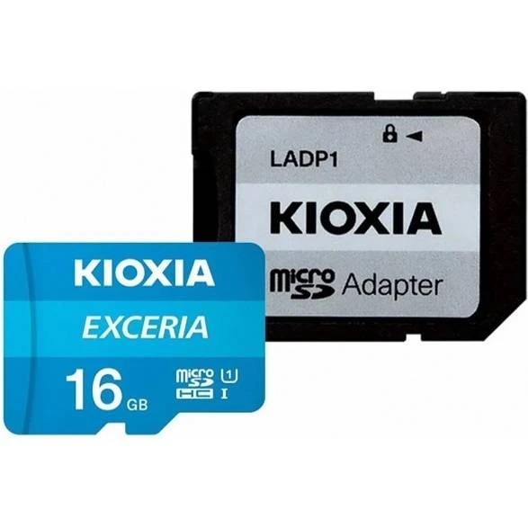 Карта пам`ятi MicroSDHC 16GB UHS-I Class 10 Kioxia Exceria R100MB/s (LMEX1L016GG2) + SD-адаптер LMEX1L016GG2 фото