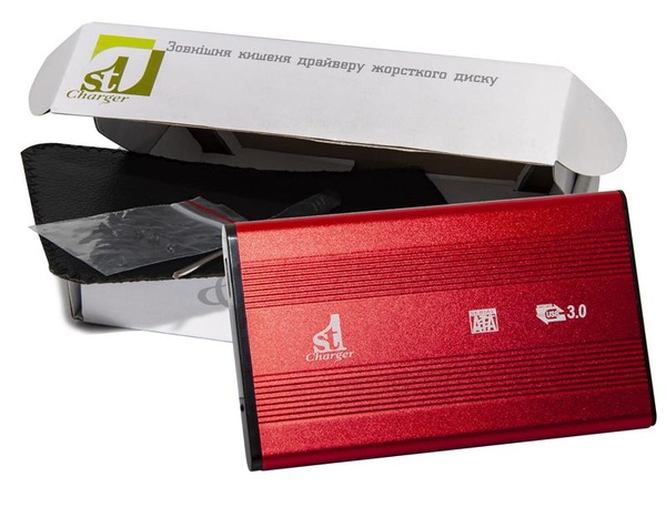 Зовнішня кишеня 1StCharger SATA HDD/SSD 2.5", USB 3.0, Red (HDE1STU2530BR) HDE1STU2530BR фото