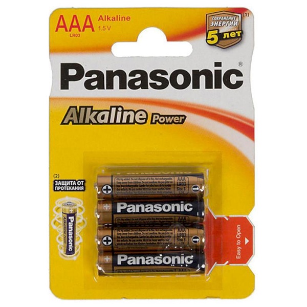 Батарейка Panasonic Alkaline Power AAA/LR03 BL 4 шт LR03APB/4BP фото