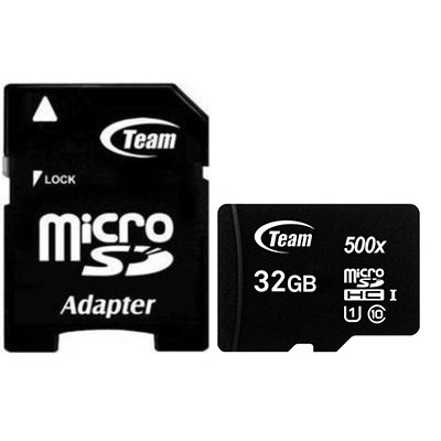 Карта пам`ятi MicroSDHC 32GB UHS-I Class 10 Team Black + SD-adapter (TUSDH32GCL10U03) TUSDH32GCL10U03 фото