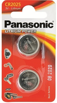 Батарейка Panasonic CR 2025 BL 2шт CR-2025EL/2B фото