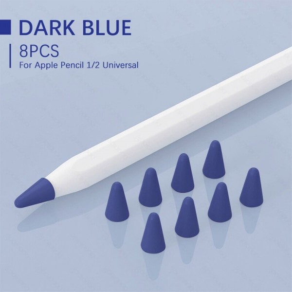 Чохол TPU Goojodoq для наконечника стілус Apple Pencil (1-2 покоління) (8шт) Dark Blue (1005001835985075DB) 1005001835985075DB фото