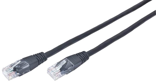 Патч-корд UTP Cablexpert (PP12-2M/BK) літий, 50u "штекер із засувкою, 2 м, чорний PP12-2M/BK фото